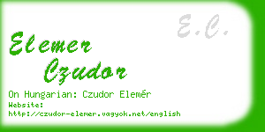 elemer czudor business card